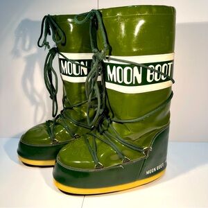 MOON BOOTS Icon Unisex Vintage Y2K Green Technica Lace-Up Snow Boots US 7-8.5